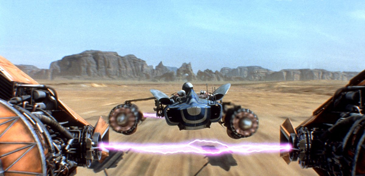 Star Wars Episode I: The Phantom Menace (1999) – Anakin Skywalker podrace through Tatooine desert filmed in Tunisia