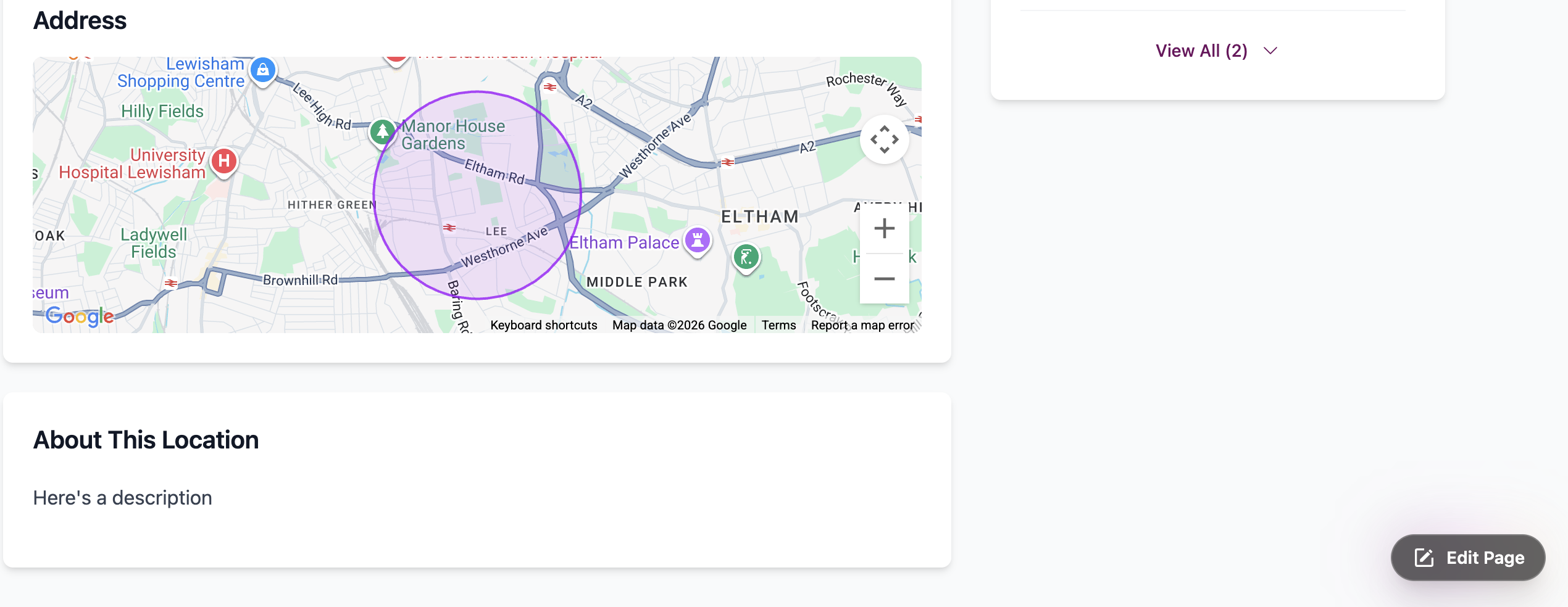 screenshot of edit page button on showcase site