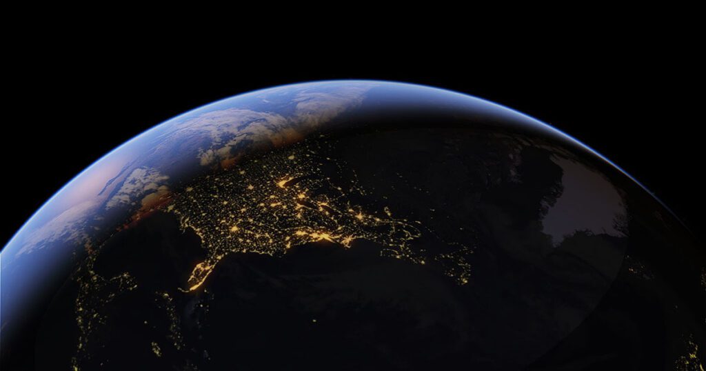 image of Earth from space at night