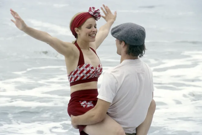 Film still showing a beach filming location from The Notebook