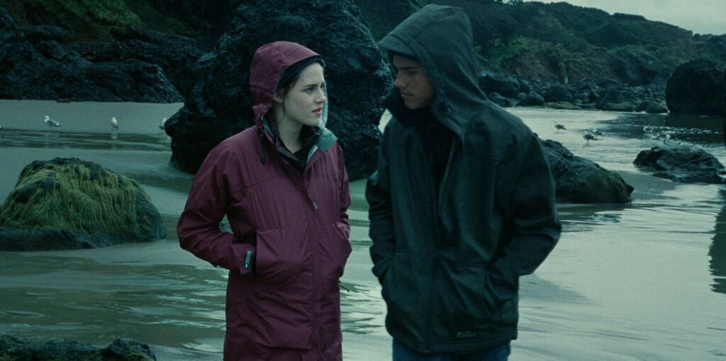 Film still showing a seaside scene from Twilight