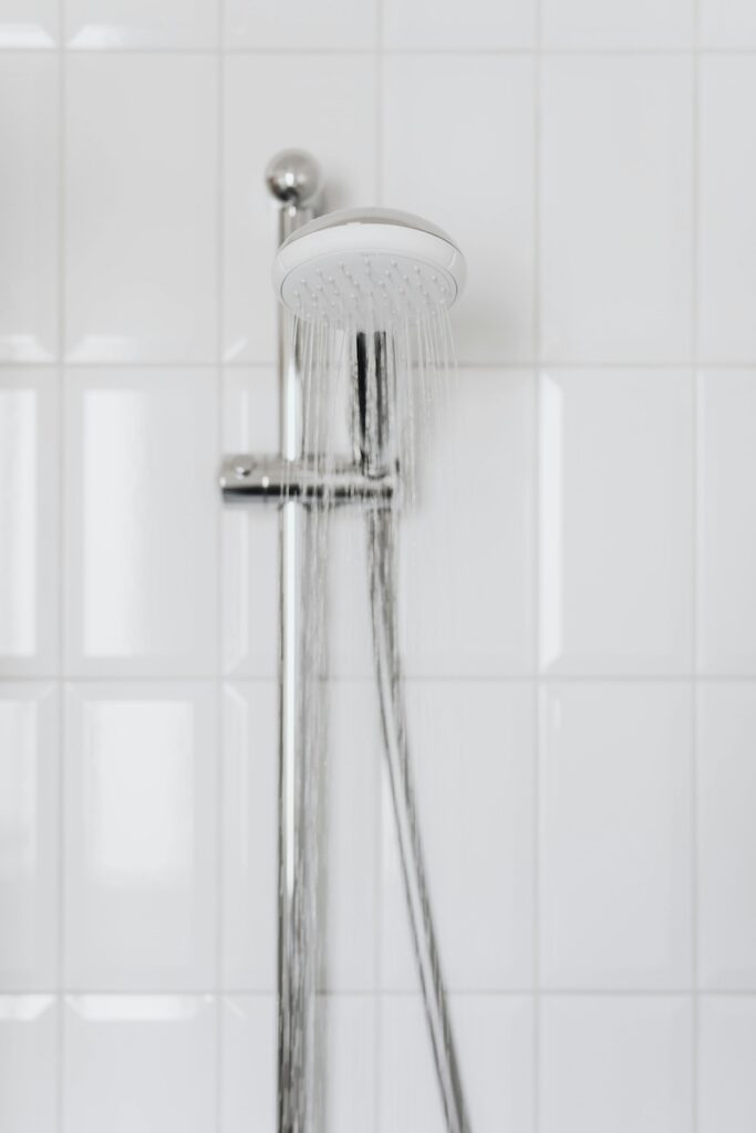 image of a running shower