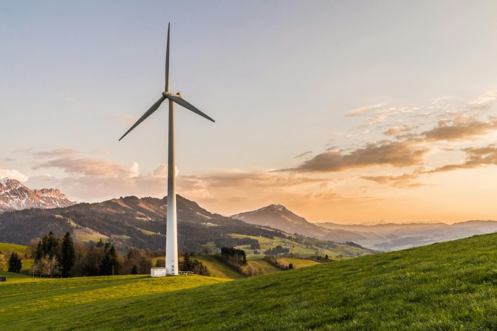 image of a wind turbine in the countryside