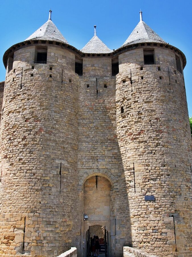 Medieval walled city of Carcassonne in FrNCE