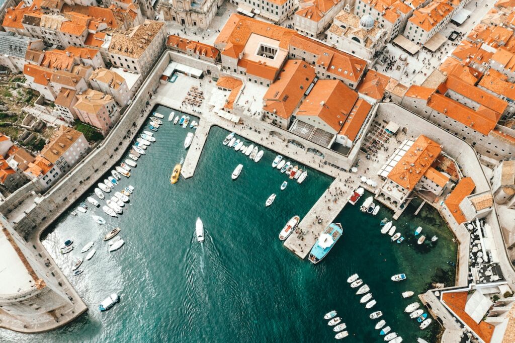 Medieval walled city of Dubrovnik in Croatia