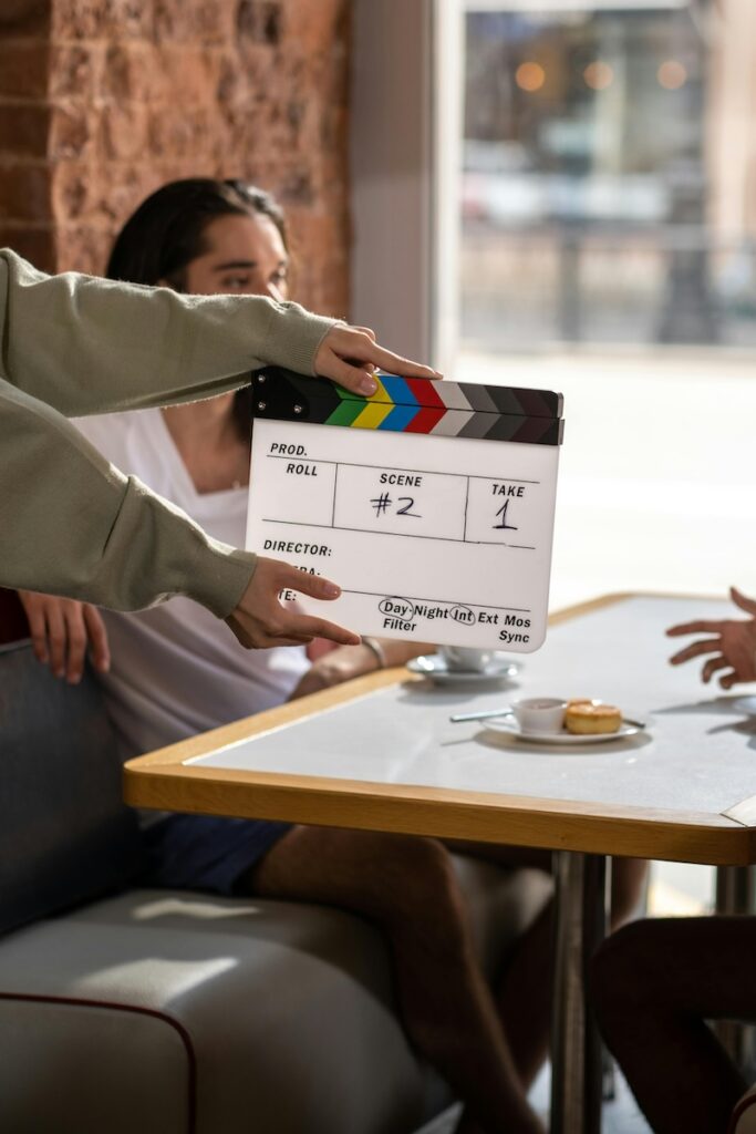 image of film set in a cafe