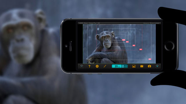 image of person using the Artemis Pro app on their phone to take an image of a monkey