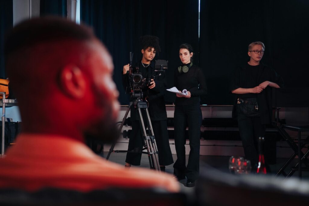 image of film and camera crew on set
