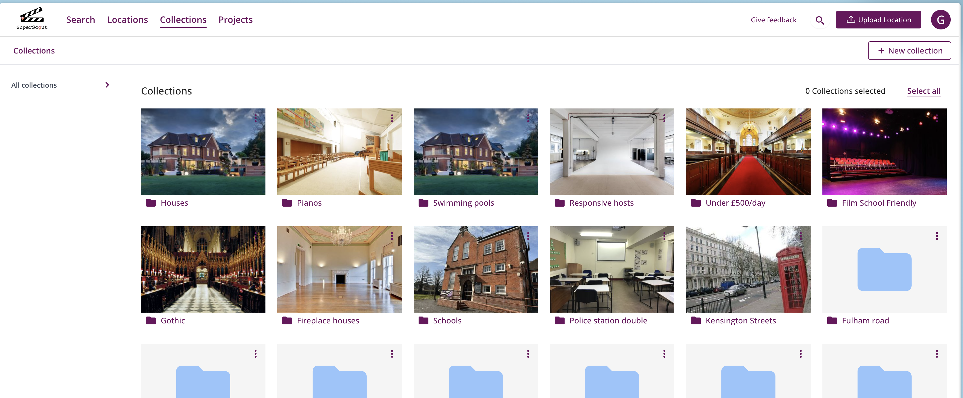 screenshot of superscout collections system