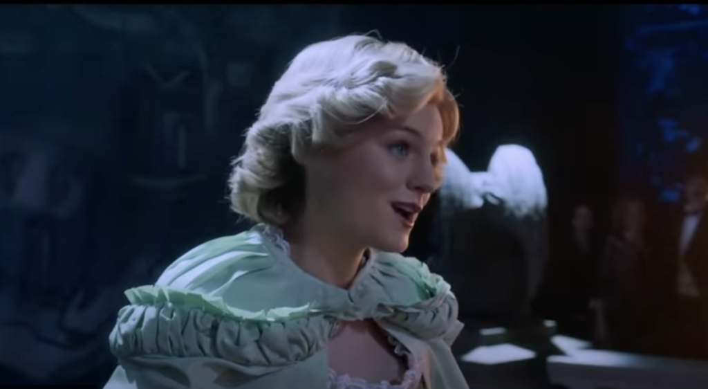 Still from The Crown of Princess Diana performing on stage at His Majesty's Theatre
