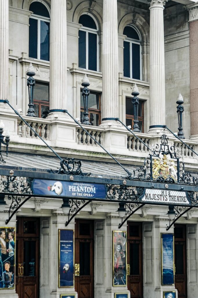 Exterior of His Majesty's Theatre, The Crown filming location 