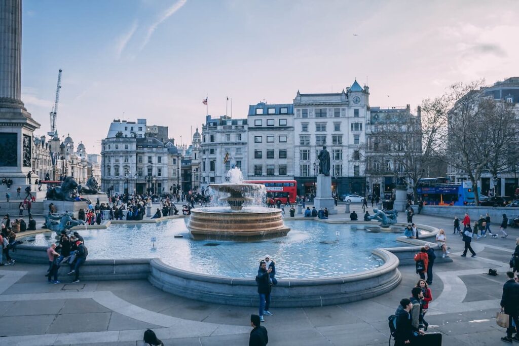 The fountain at Trafalgar Square