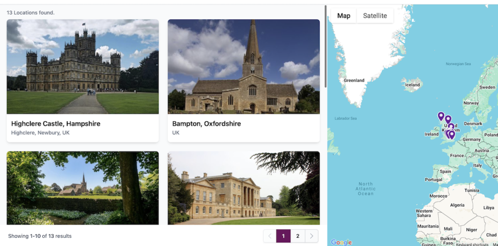 Superscout Movie Maps - Downton Abbey locations
